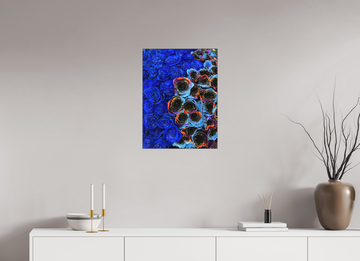 Indulge in the Dramatic Beauty of "Heavy Roses" - photo print