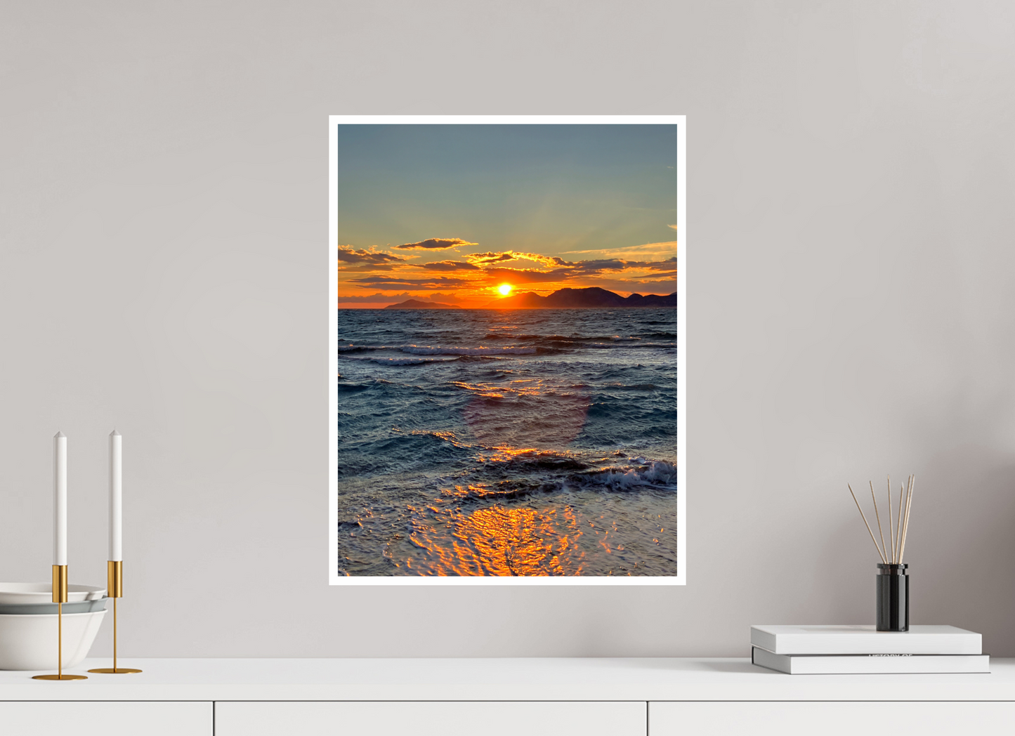 Feel the Rhythm of the Mediterranean: Experience the Dynamic Energy of "Sun Waves" - photo print