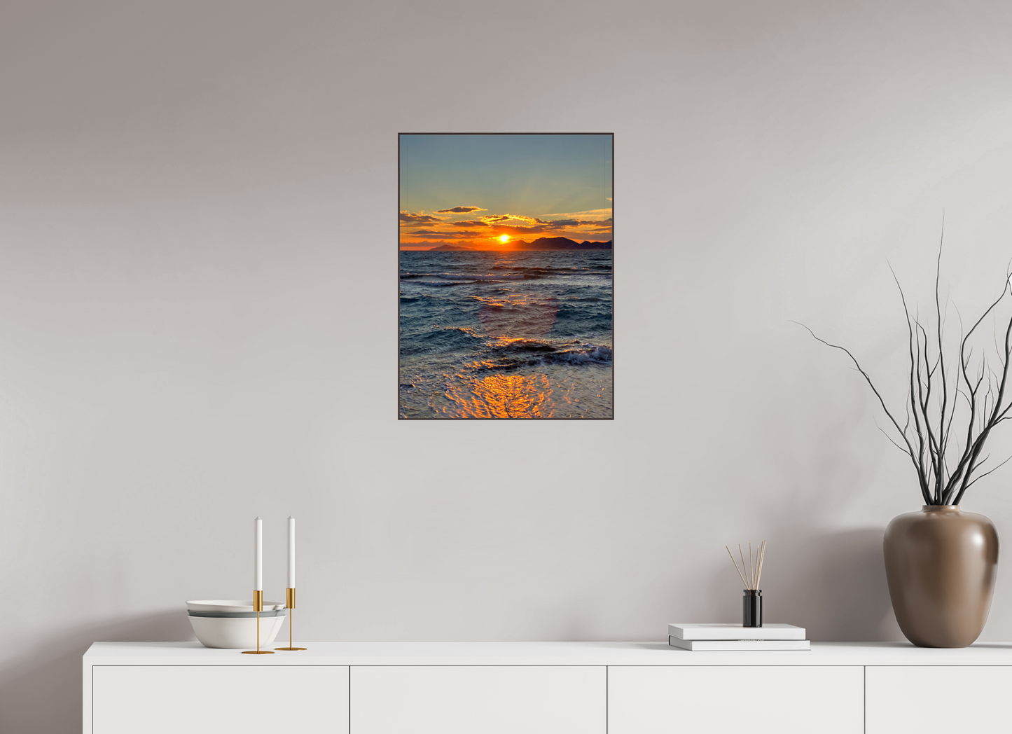 Feel the Rhythm of the Mediterranean: Experience the Dynamic Energy of "Sun Waves" - photo print