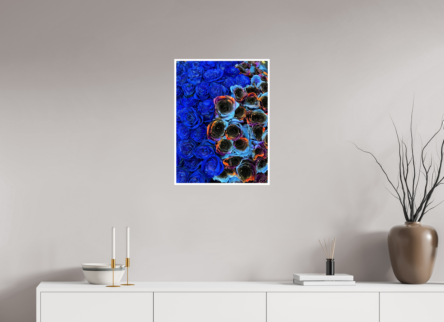 Indulge in the Dramatic Beauty of "Heavy Roses" - photo print