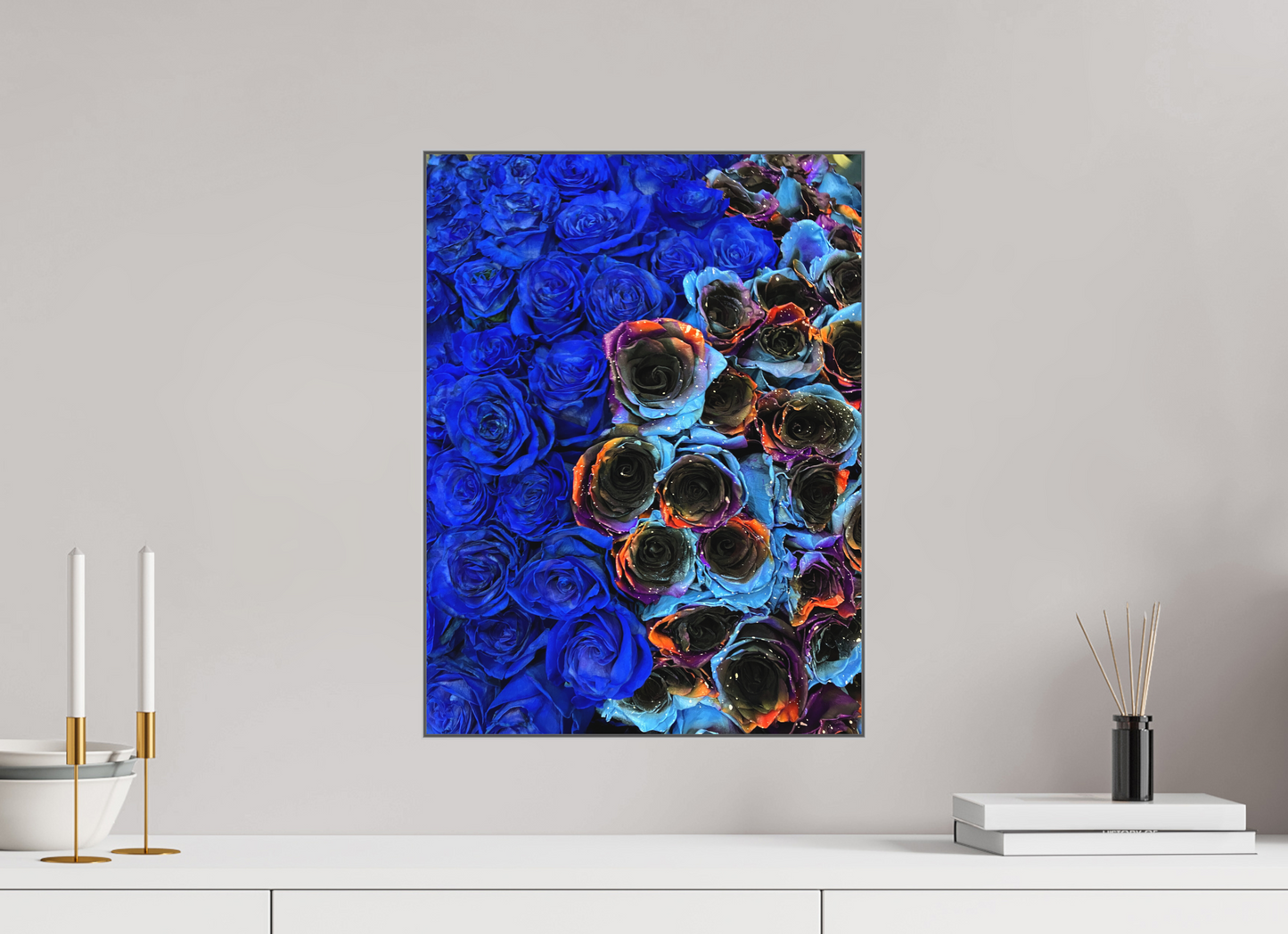Indulge in the Dramatic Beauty of "Heavy Roses" - photo print