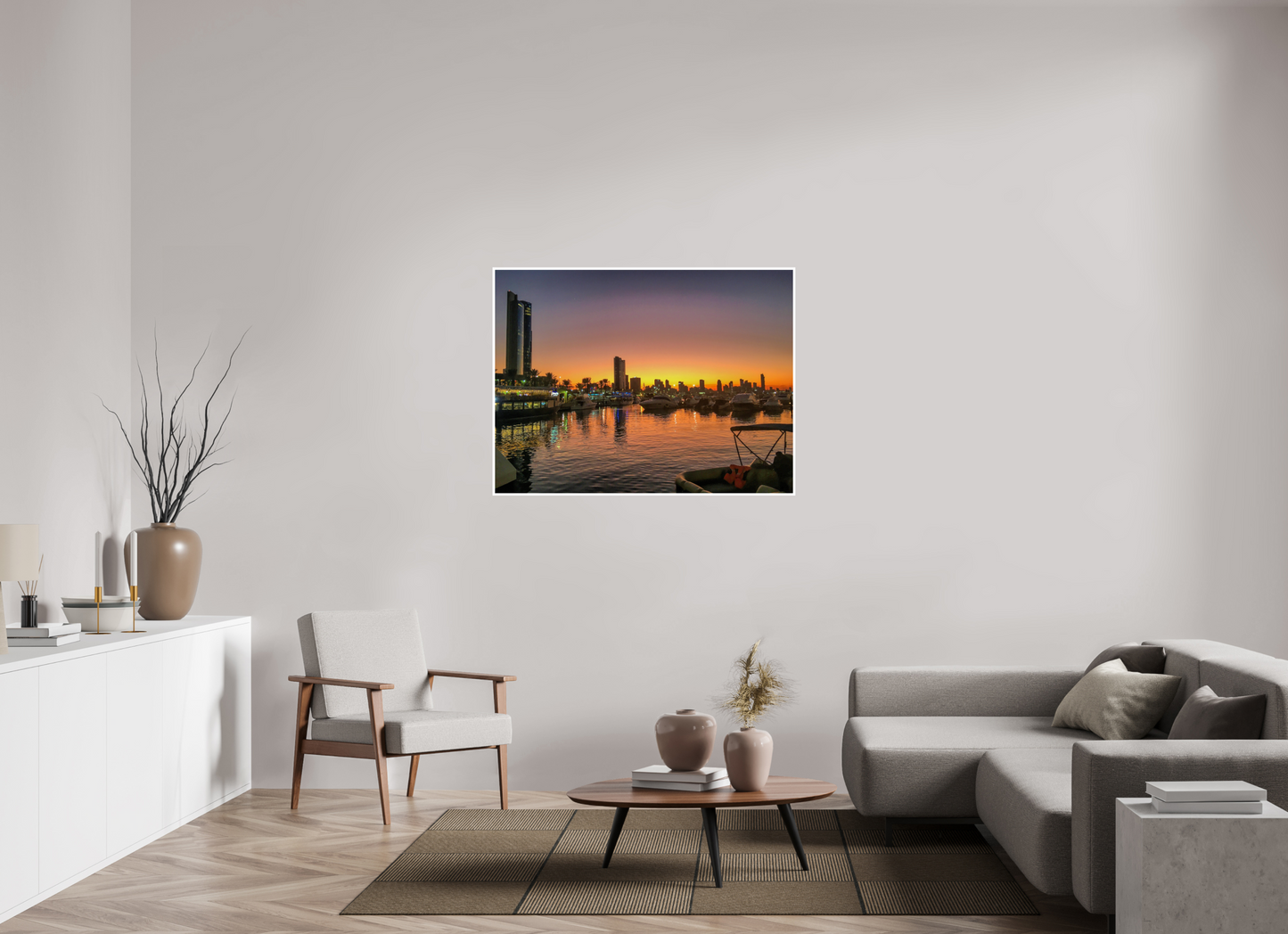 48 x 36″, Fine Art Print on Hahnemühle Paper Experience the Urban Oasis: "Kuwait Bay" at Twilight - photo print
