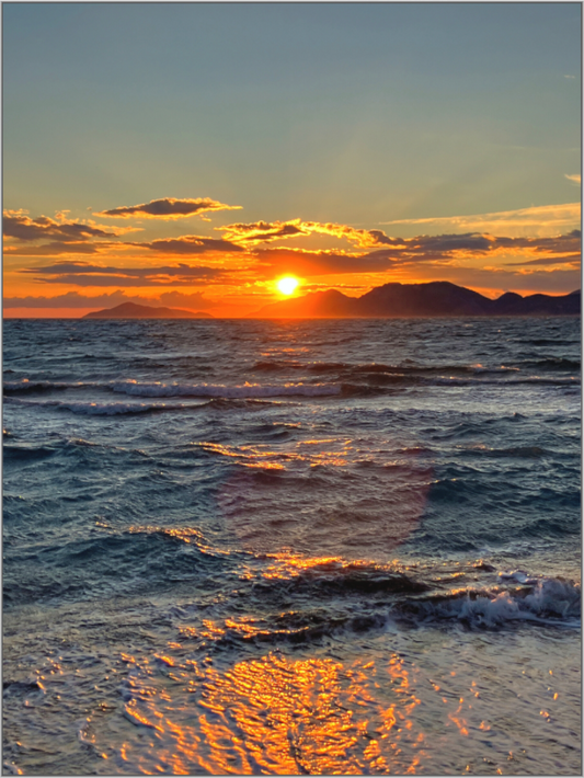 Feel the Rhythm of the Mediterranean: Experience the Dynamic Energy of "Sun Waves" - photo print