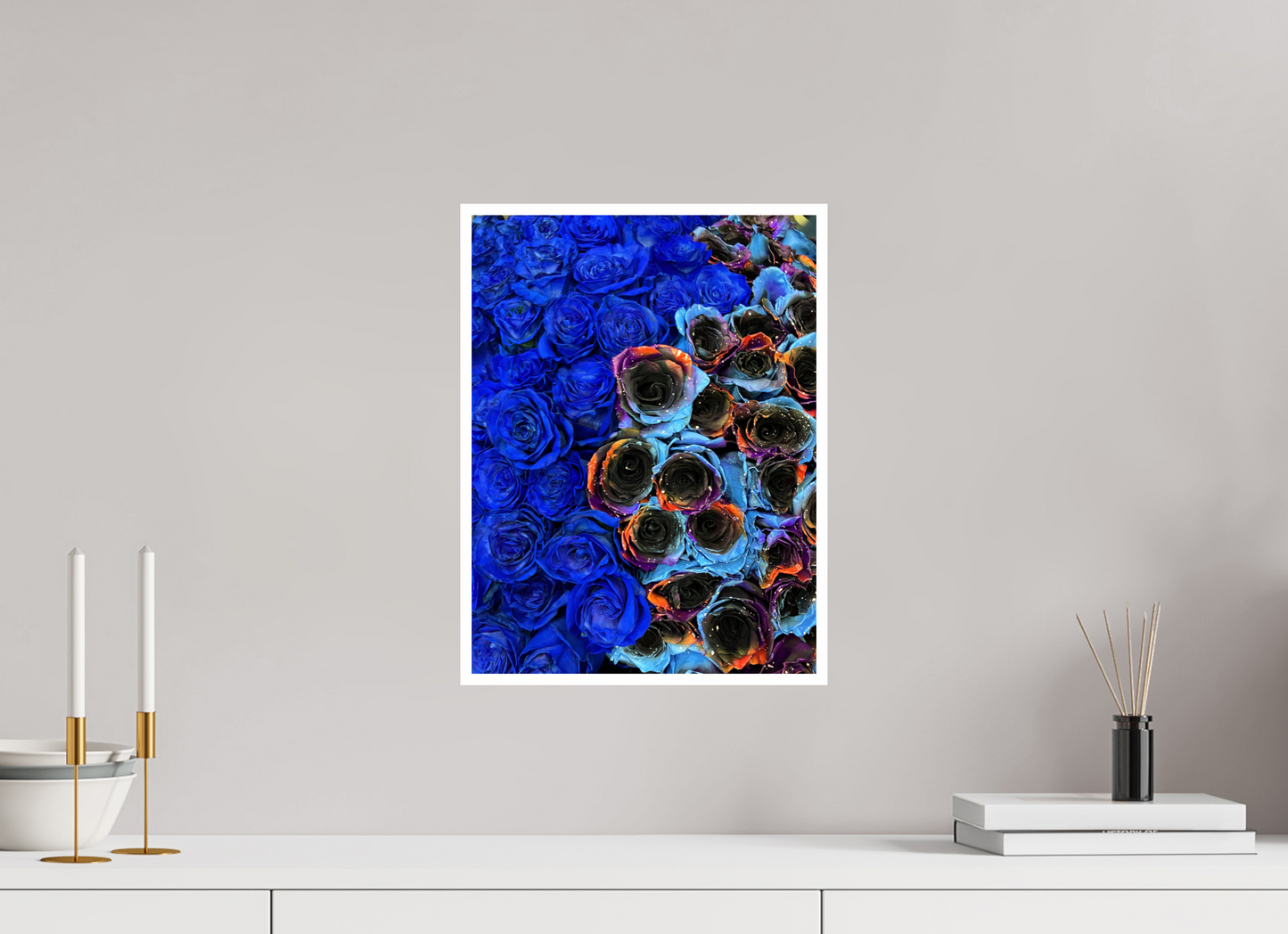 Indulge in the Dramatic Beauty of "Heavy Roses" - photo print