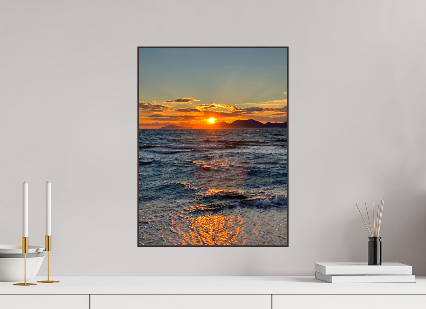 Feel the Rhythm of the Mediterranean: Experience the Dynamic Energy of "Sun Waves" - photo print