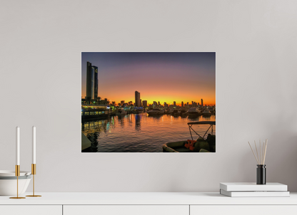 Experience the Urban Oasis: "Kuwait Bay" at Twilight - photo print