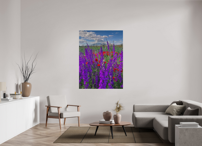 45 x 60″, Print for Outdoors Photo print of "Tall Purple Larkspul" by Luvinans