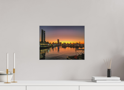 Experience the Urban Oasis: "Kuwait Bay" at Twilight - photo print