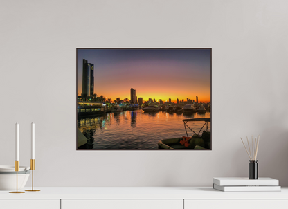 Experience the Urban Oasis: "Kuwait Bay" at Twilight - photo print