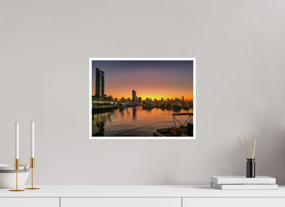 Experience the Urban Oasis: "Kuwait Bay" at Twilight - photo print