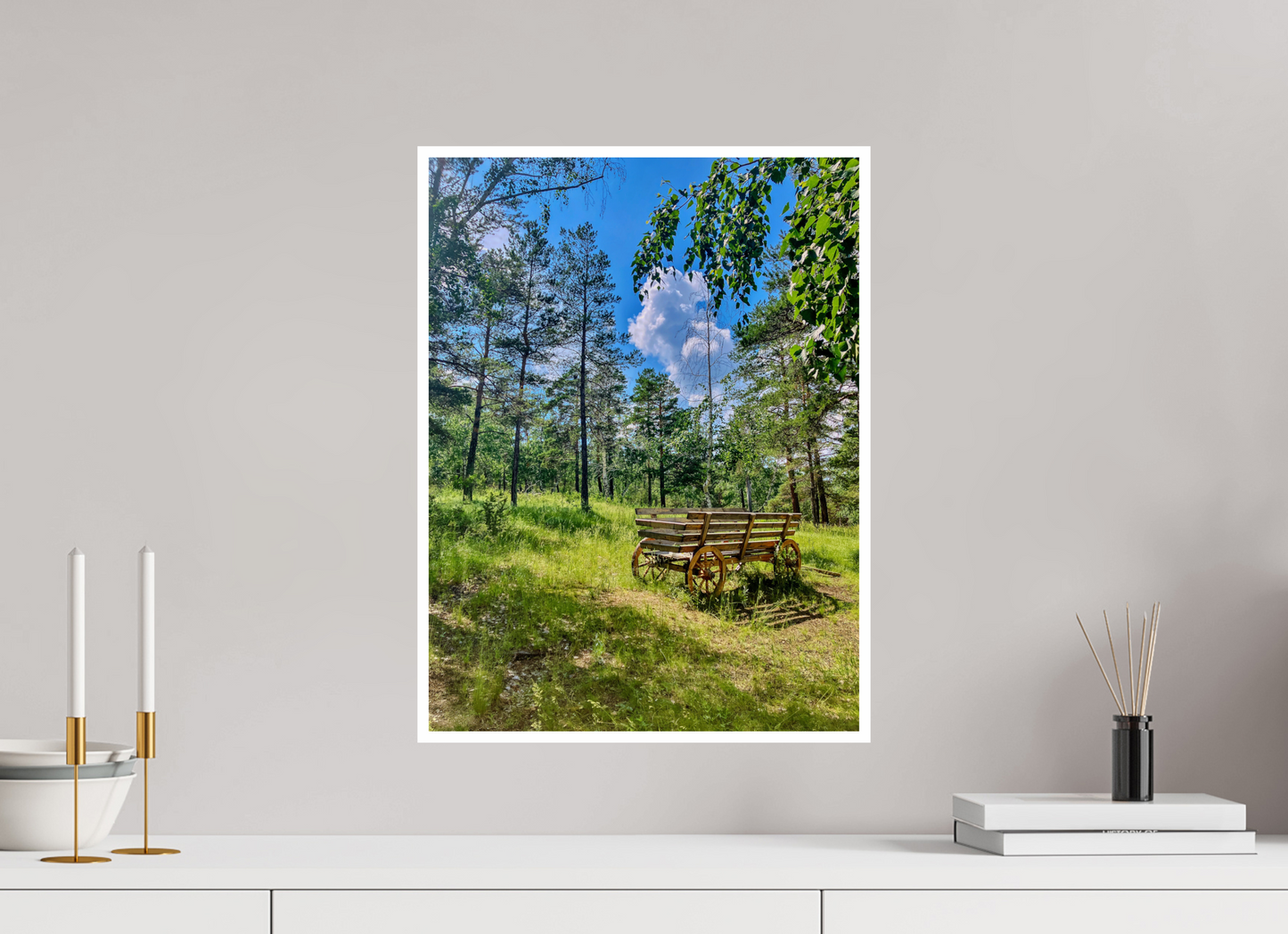 A Pop of Vintage Charm: "Wheels on Green" - photo print