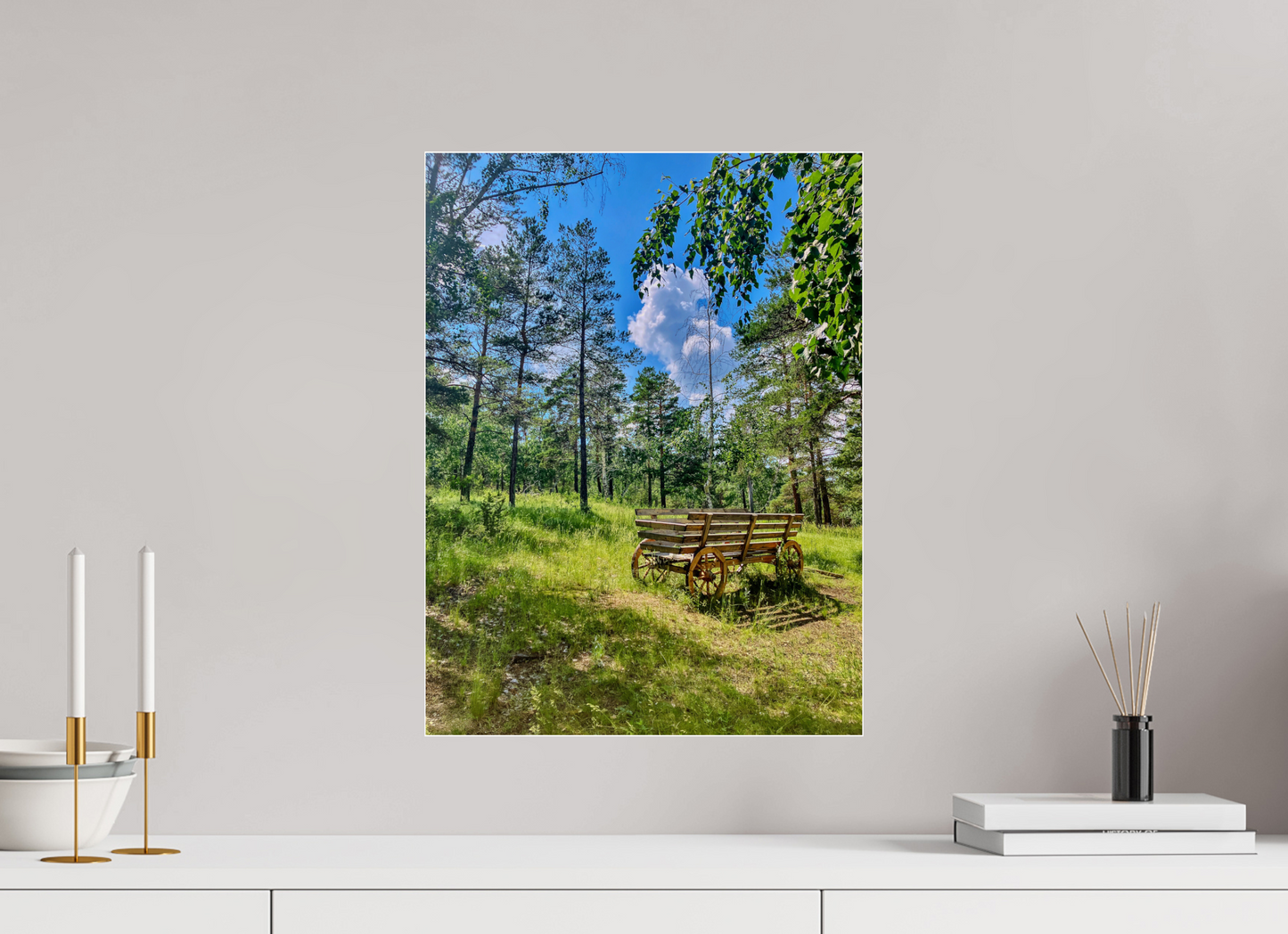 A Pop of Vintage Charm: "Wheels on Green" - photo print