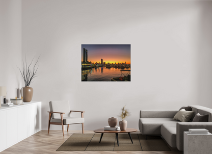 Experience the Urban Oasis: "Kuwait Bay" at Twilight - photo print