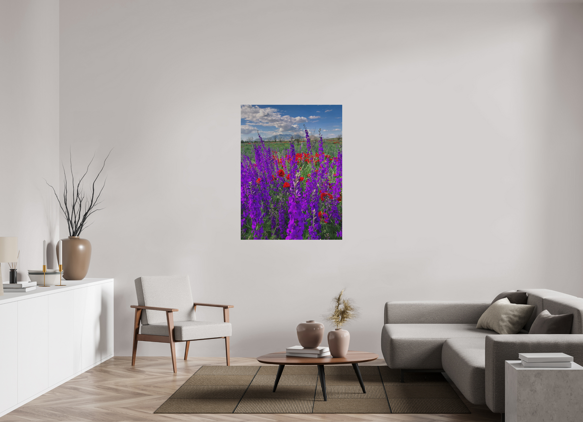 36 x 48″, Print for Outdoors Photo print of "Tall Purple Larkspul" by Luvinans
