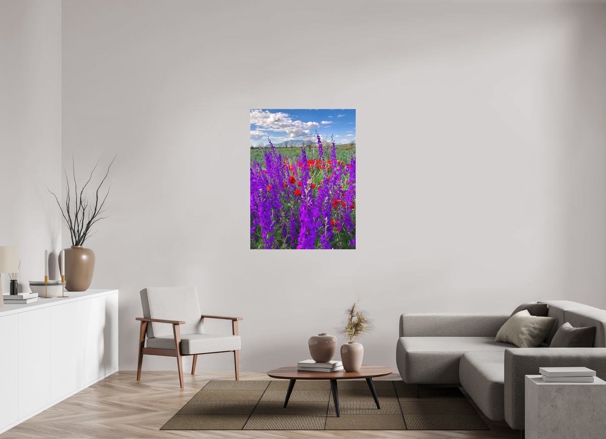 36 x 48″, Print for Indoors Photo print of "Tall Purple Larkspul" by Luvinans