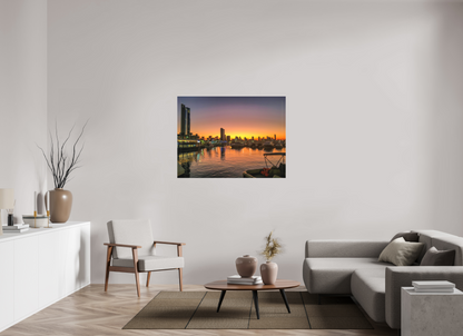 Experience the Urban Oasis: "Kuwait Bay" at Twilight - photo print